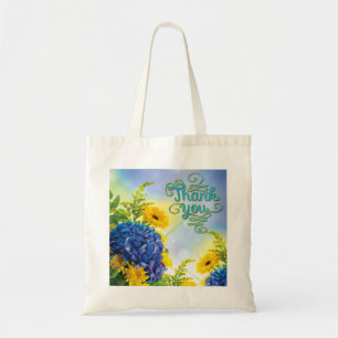 Colorful Thank You Floral Tote Bag