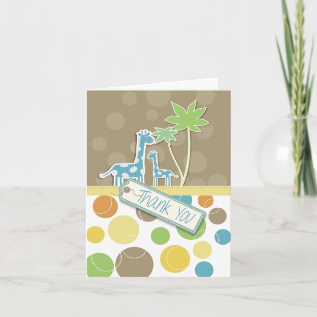 Colorful thank you giraffe card (Front)