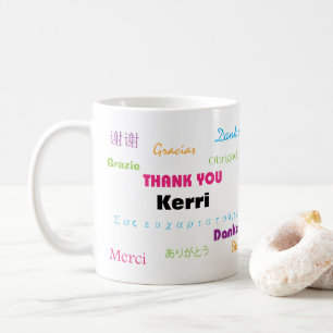 Colorful Thank You Many Languages Personalize Coffee Mug