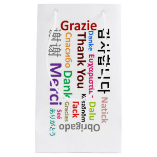 Colorful Thank You, Merci, Grazie, Dank Gift Bag