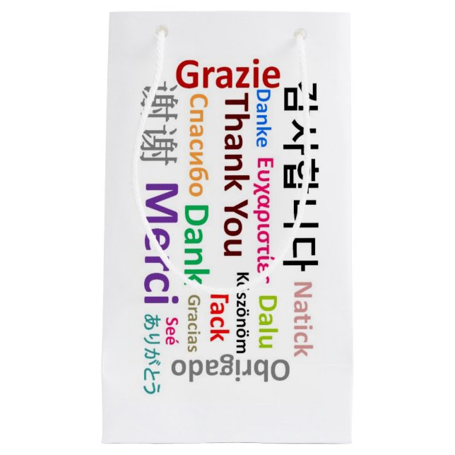 Colorful Thank You, Merci, Grazie, Dank Gift Bag (Front)