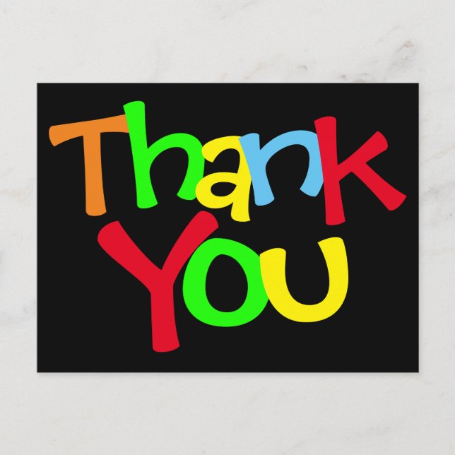 Colorful Thank You Postcard (Front)