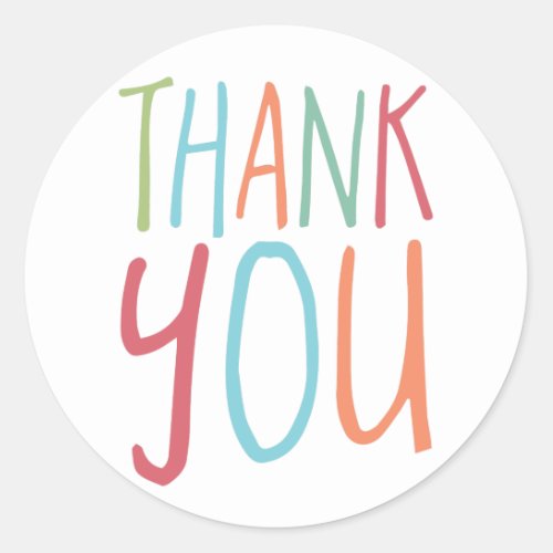 Colorful Thank You Sticker