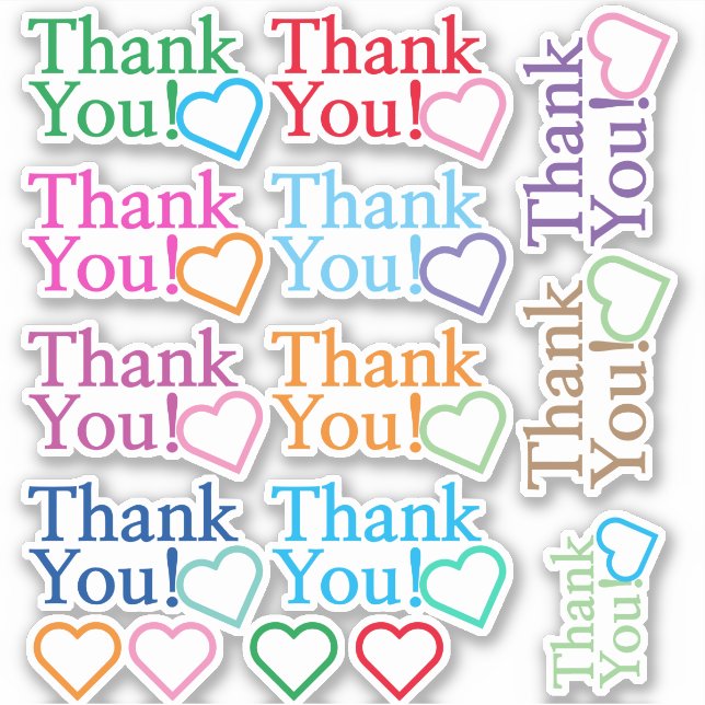 Colorful "Thank You!" Stickers (Front)