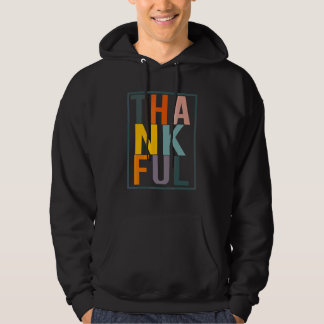 Colorful Thankful Letters Thanksgiving Fall Pumpki Hoodie