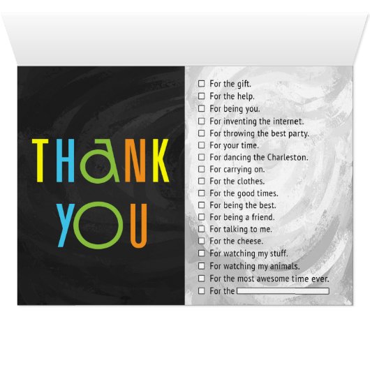 Colorful Thanks a Bunch Thank You (Inside Horizontal (Bottom))