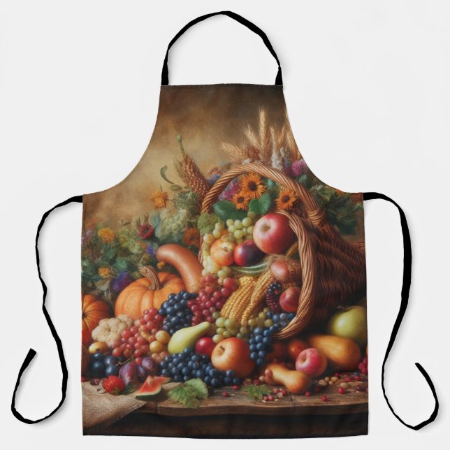 Colorful/Thanksgiving/Cornucopia/Fall Apron (Front)