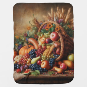 Colorful/Thanksgiving/Cornucopia/Fall Baby Blanket