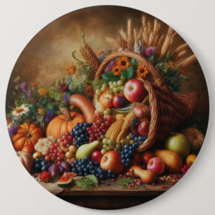 Colorful/Thanksgiving/Cornucopia/Fall Button