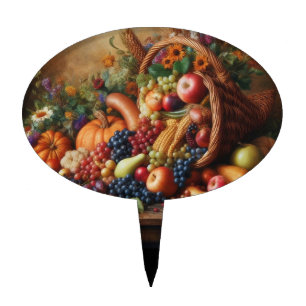 Colorful/Thanksgiving/Cornucopia/Fall Cake Topper