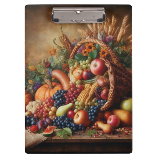 Colorful/Thanksgiving/Cornucopia/Fall Clipboard (Front)