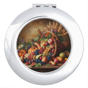 Colorful/Thanksgiving/Cornucopia/Fall Compact Mirror