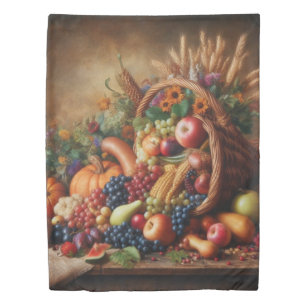 Colorful/Thanksgiving/Cornucopia/Fall Duvet Cover
