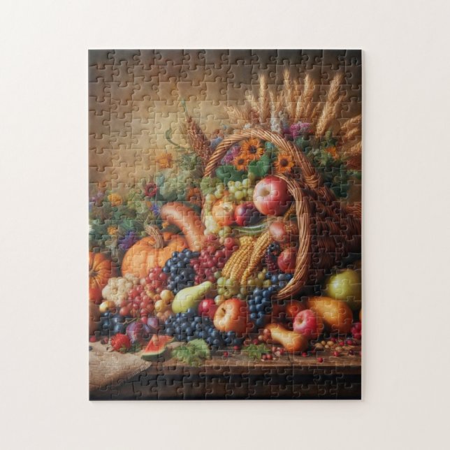 Colorful/Thanksgiving/Cornucopia/Fall Jigsaw Puzzle (Vertical)