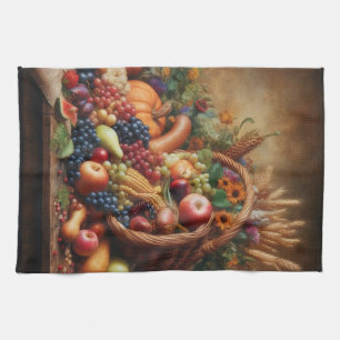 Colorful/Thanksgiving/Cornucopia/Fall Kitchen Towel