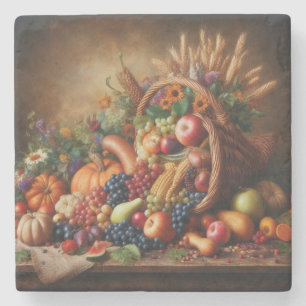 Colorful/Thanksgiving/Cornucopia/Fall Stone Coaster