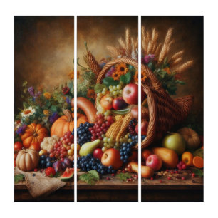 Colorful/Thanksgiving/Cornucopia/Fall Triptych
