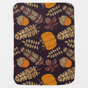 Colorful Thanksgiving Day, autumn pattern. Baby Blanket