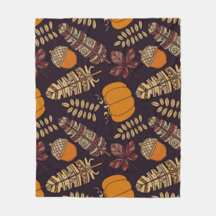 Colorful Thanksgiving Day, autumn pattern. Fleece Blanket