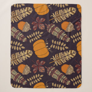 Colorful Thanksgiving Day, autumn pattern. Sherpa Blanket