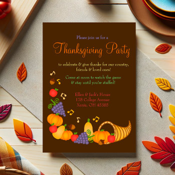 Colorful Thanksgiving Dinner Party Invitation by youreinvited at Zazzle