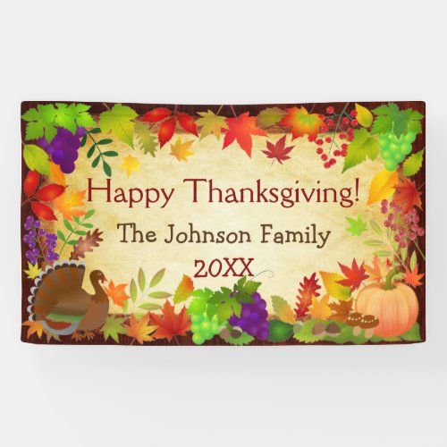 Colorful Thanksgiving Harvest Banner