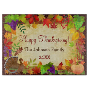 Colorful Thanksgiving Harvest Cutting Board
