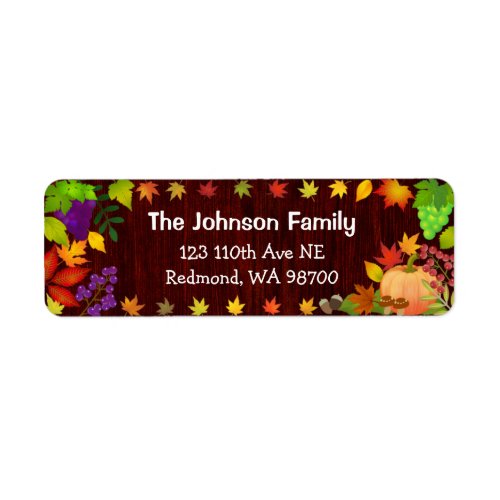 Colorful Thanksgiving Harvest Label