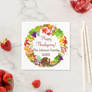 Colorful Thanksgiving Harvest Napkins