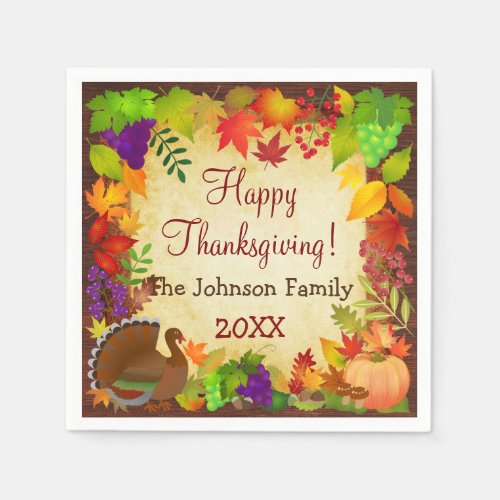 Colorful Thanksgiving Harvest Napkins