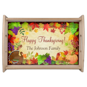 Colorful Thanksgiving Harvest Serving Tray