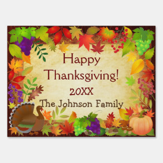Colorful Thanksgiving Harvest Sign