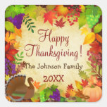 Colorful Thanksgiving Harvest Square Sticker