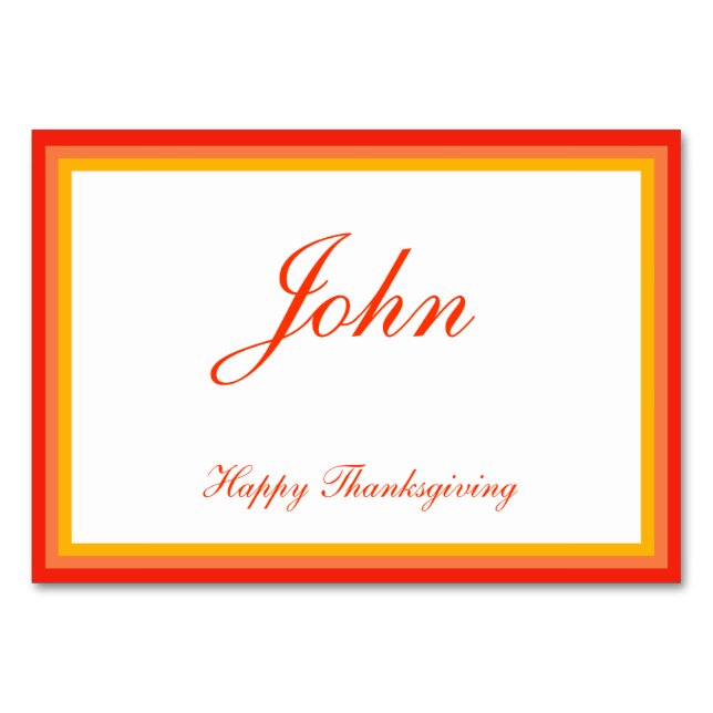 Colorful Thanksgiving Place Cards (Front)