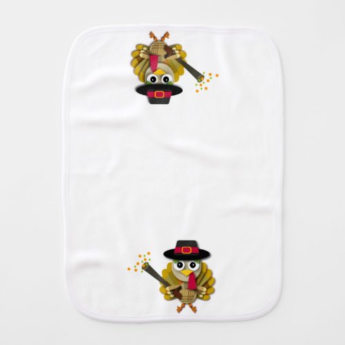 Colorful Thanksgiving Turkey Baby Burp Cloth