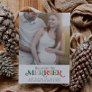 Colorful The More The Merrier Pregnancy Photo Holiday Card