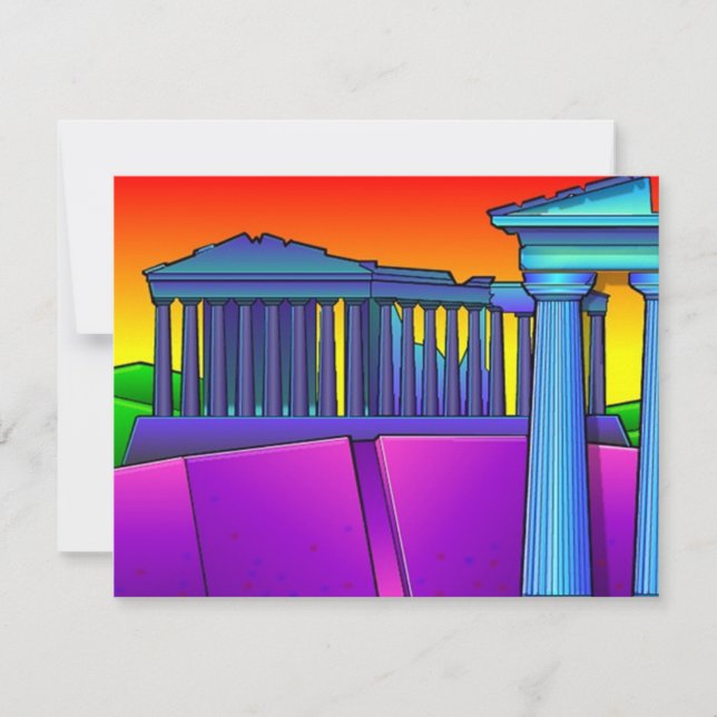 Colorful Themed Party Invitation Ancient (Front)