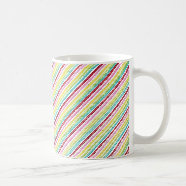 Colorful Thin Diagonal Stripes  Custom Mugs (Right)