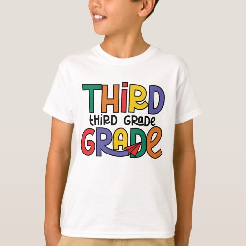 Colorful Third Grade Back to School T_Shirt