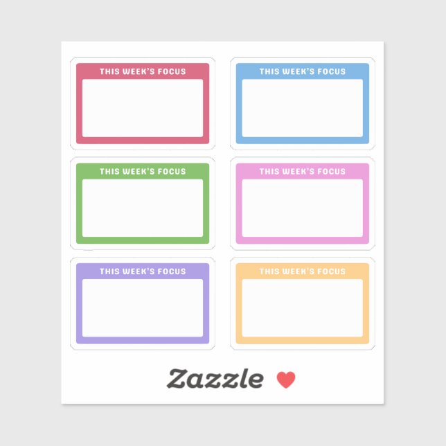 Colorful This Week's Focus Weekly Planner Sticker (Sheet)