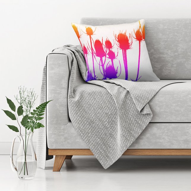 Colorful Thistle Throw Pillow (Creator Uploaded)