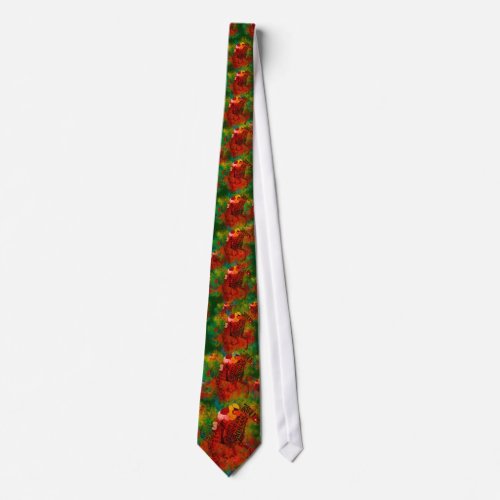 Colorful Thoroughbred in Typography Neck Tie