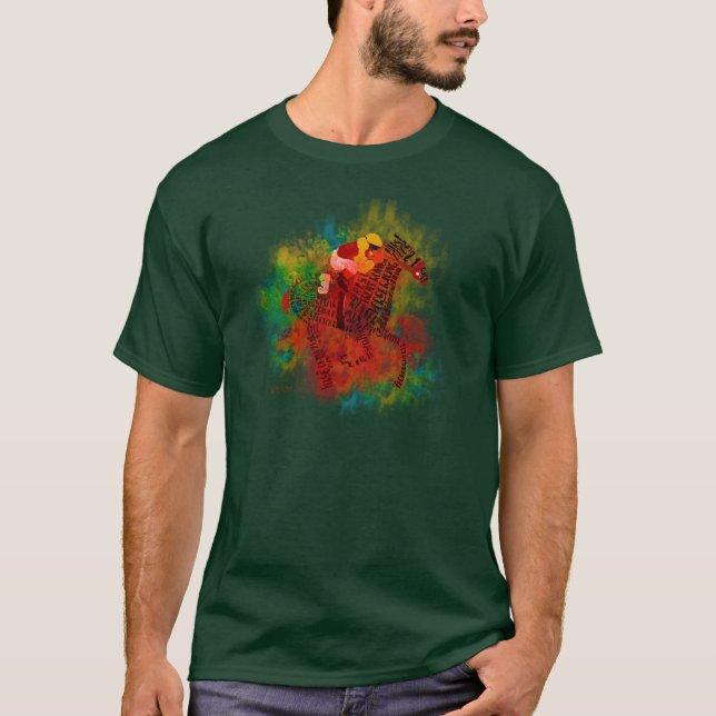 Colorful Thoroughbred in Typography T-Shirt (Front)