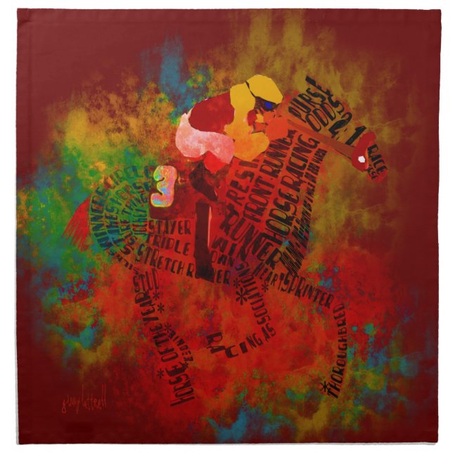 Colorful Thoroughbred  Racehorse Napkins (Front)