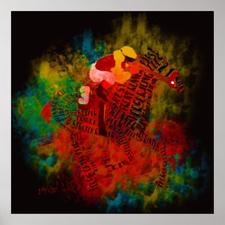 Colorful Thoroughbred Racehorse Poster