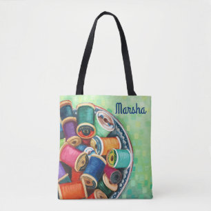 "Colorful Threads" Custom Tote Bag