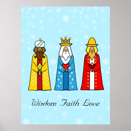 Colorful Three Kings Poster