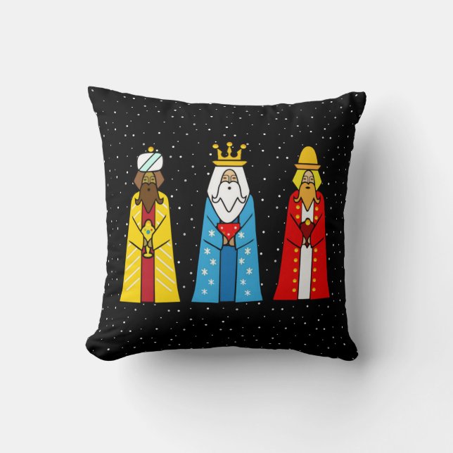 Colorful Three Wise Men Throw Pillow (Front)