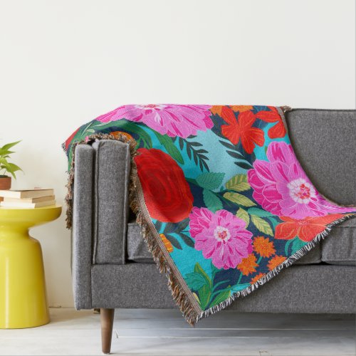 Colorful throw blanket colorblock Gift blanket