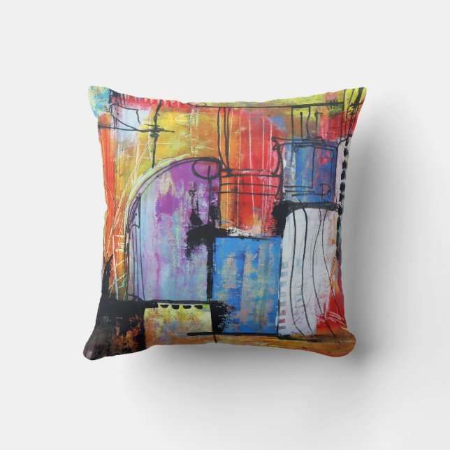 Colorful  throw pillow (Back)